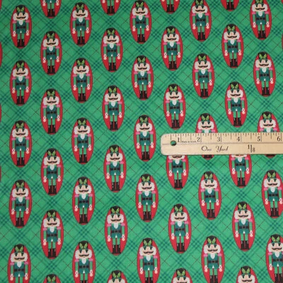 3 WISHES FABRIC Green Nutcracker Solider Holiday Wonder Christmas Fabric 1/2 Yard #18082-GRN