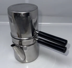 Vintage N P F BRAND Old Neapolitan stove top coffee maker stainless 6 3/8 - Picture 1 of 13