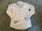 Men's ETON Slim-Fit Twill Dress Shirt Size 38/15 PINK Blue Buttons NWT