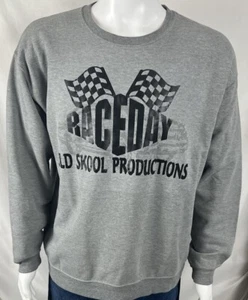 Athletic Works Race Day Old Skool Productions Fleece Crew Sweatshirt Large - Picture 1 of 3