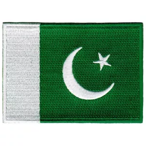 BANDIERA PAKISTAN ricamata TOPPA EMBLEMA SOUVENIR PAKISTANO APPLIQUE nuova - Foto 1 di 1