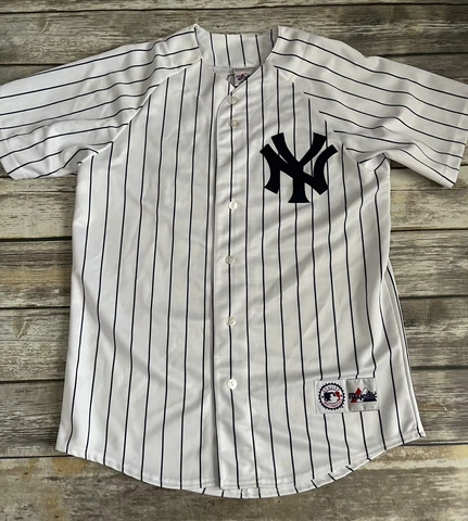 New York Yankees Jason Giambi Majestic Pinstripe Jersey Men’s M Cover