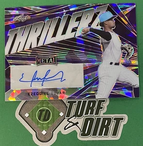 2022 Leaf Metal Baseball Thrillerz Purple Crystals #1 Ezequiel Tovar #3/3 - Picture 1 of 2