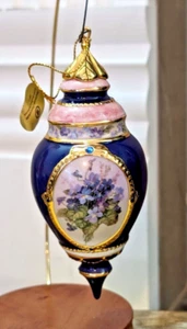 Lena Liu Bradford Exchange Forever Blumen lila Veilchen Porzellan Ornament - Bild 1 von 5