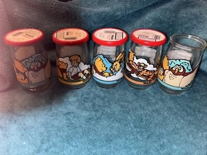 Winnie the Pooh's Grand Adventure 1997 Welch's Glass Jelly Jars Lot of 5 #SS - Picture 1 of 12