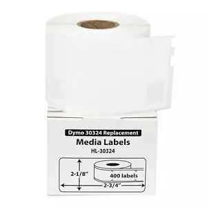 6 rollos de 400 etiquetas de medios/insignias en cajas de cartón para DYMO® LabelWriters® 30324 - Imagen 1 de 8
