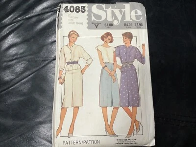 🧵80s Style Sewing Pattern 4083 Misses Unlined Jacket Skirt Pullover Top 10-14 - Image 1 of 2