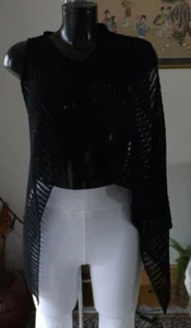 Women wear Sarah  Pacini summer knitwear Rayon Black jumper  One size SP1601BNWT - Picture 1 of 3