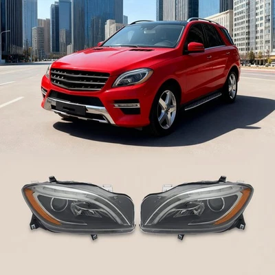 For 2012-2015 Mercedes-Benz ML250 ML350 Xenon/HID Headlights Headlamps Pair - Image 1 of 4