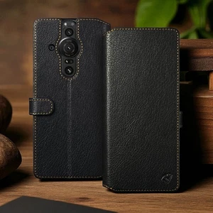 Case Sony Xperia Pro-I Handmade Wallet  Type Natural Goat Leather - Picture 1 of 5
