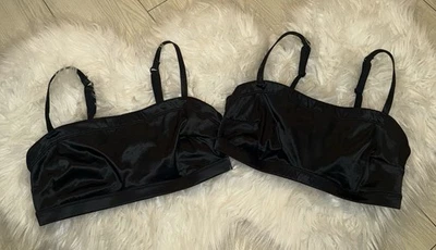 2 sujetadores Aerie Brillantes Bandeau Bralettes sin forro sin cables para mujer S pequeños negros Foto 1 de 4