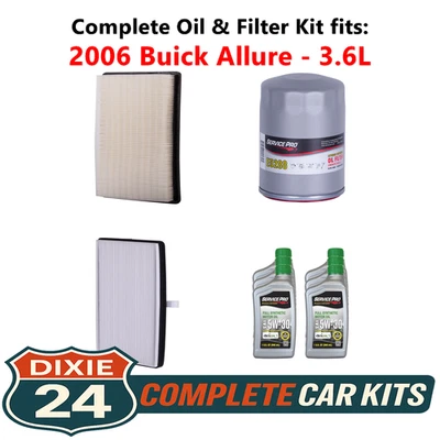 Fits: 2006 Buick Allure 3.6L Complete Cabin, Air & Oil Filter Kit (5W-30) Foto 1 de 4