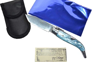 Coltello Celaya Classic Albacete Alluminio Pastora Di Plastica Azzurro 10 Cms - Foto 1 di 12