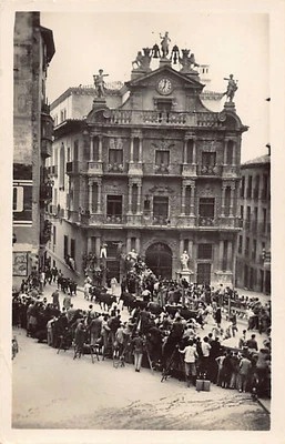 España - PAMPLONA (Nav.) Encierro los toros - Ed. Foto Galle - Imagen 1 de 2