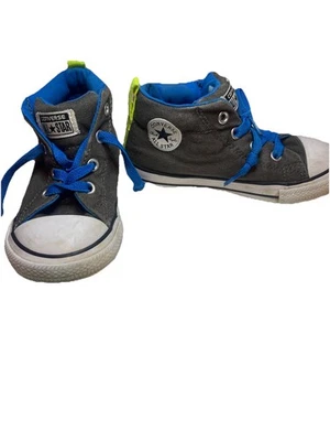 Chuck Taylor Hightop Tenis Zapatos Niño Pequeño Talla 9 Gris Azul Verde Neón Foto 1 de 4