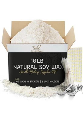 Complete 10 lb Soy Candle Making Kit – Includes 100 Wicks & 2 Wick Holders - Image 1 of 2