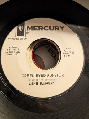 NOVELTY ROCK Gene Summers Green Eyed Monster Mercury 72606 1966 VG+ PROMO - Image 1 of 2