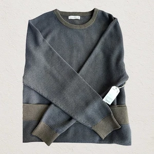 Mutual Weave Langarm 4XL Rundhals Pullover Oliv Navy - Bild 1 von 10