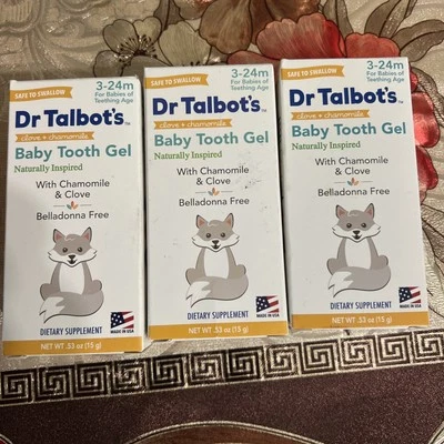 3 PACK Dr. Talbot's Baby Tooth Gel for Sore Gums Naturally Inspired .53 Oz NEW - Image 1 of 4