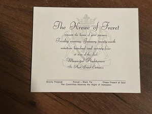 1974 Freret Ball Invitation- Mardi Gras Krewe Favor - Picture 1 of 2