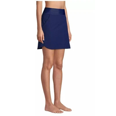 Lands End Women's Quick Dry Active Swim Skort Skirt Blue Size 18 Built-in Short - Image 1 of 4