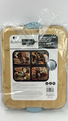 FARBERWARE Build-a-Board Cutting Board Compartments Clear Locking Lid SKY BLUE** - Image 1 of 2