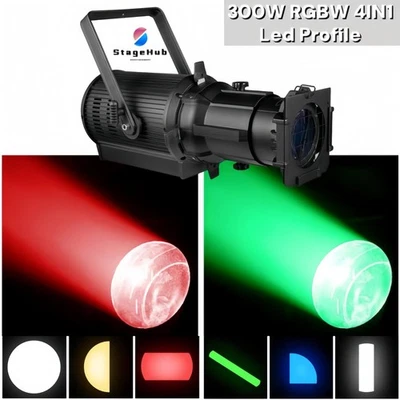 26 degree RGBW 4in1 DMX 300W led leko light DJ Concert theatre profile spotlight - Image 1 of 4
