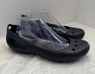 Женские балетки Crocs Prima размер 10 черные удобные туфли - Изображение 1 из 4
