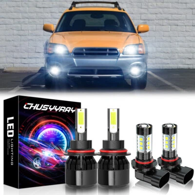 For Subaru Baja 2003-2006 6000K 4X LED Headlight High/Low Fog Lights Bulbs Combo - Image 1 of 4