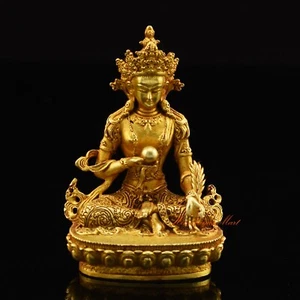 Fine Quality Gold Plated Tibetan Ksitigarbha Copper Statue Rupa from Patan Nepal - Picture 1 of 4
