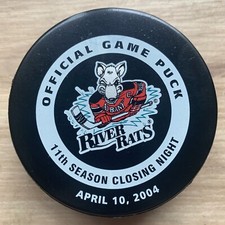 ALBANY RIVER RATS AHL OFFICIAL GAME HOCKEY PUCK 2004 CLOSING NIGHT 11th SEASON