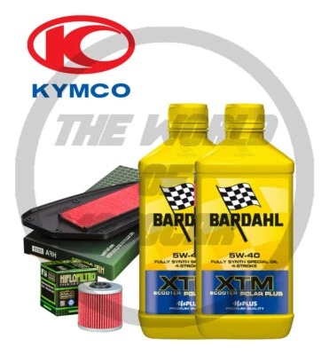 KYMCO DOWNTOWN 300 2009 2014 KIT TAGLIANDO  BARDAHL XTM 5W40 FILTRO OLIO ARIA - Immagine 1 di 2