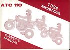Honda 1984 Model ATC110 Owner's Manual - c1983 - 31943610