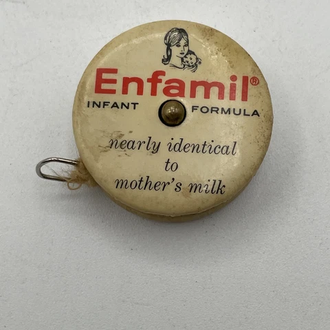 Vintage Celluloid Tape Measure Enfamil Retractable Works Cover