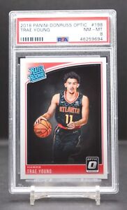 2018-19 Donruss Optic Trae Young Rated Rookie Card RC #198 PSA 8 NM-MT Hawks
