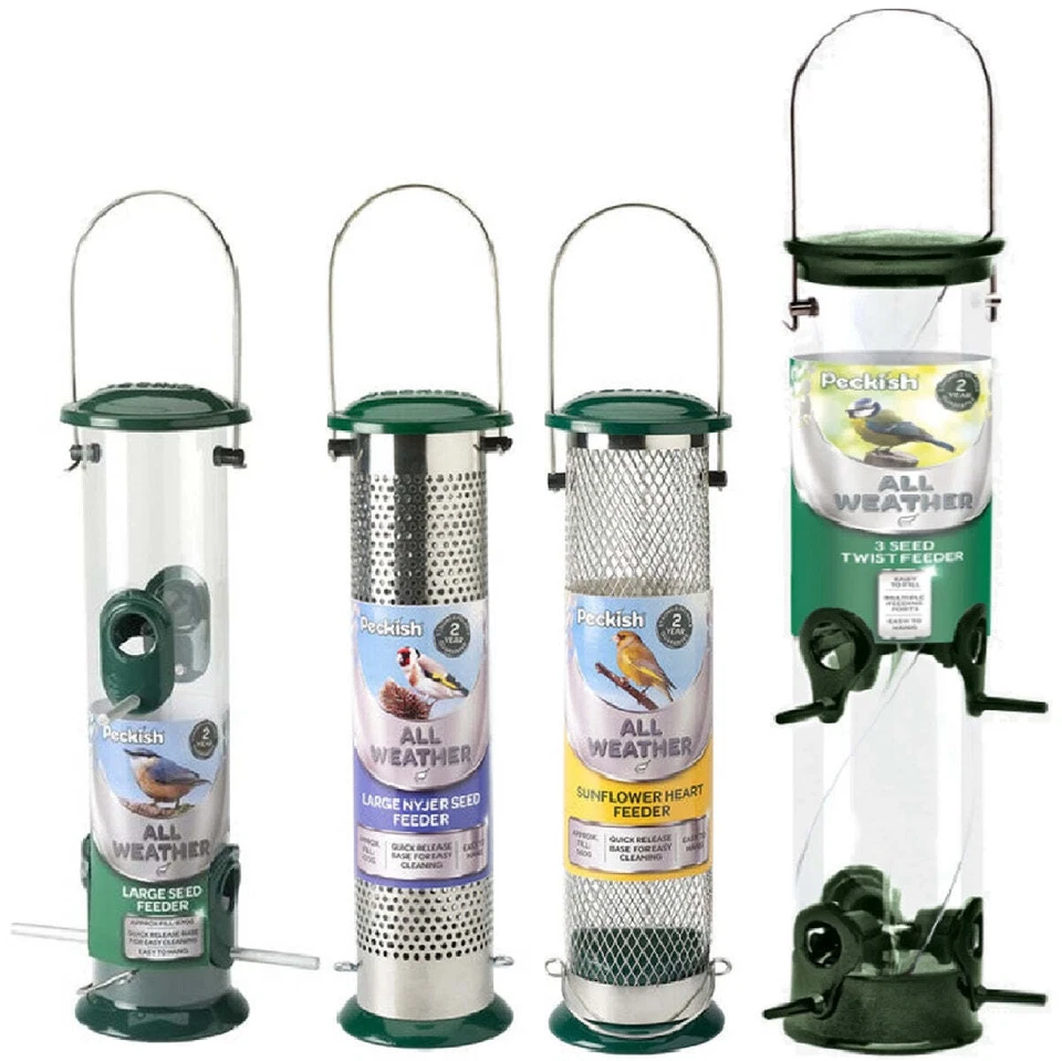 ALL WEATHER SEED FEEDER - (Mix, Nyjer, Sunflower) - Peckish Bird Food Feeding - Image 1 of 1