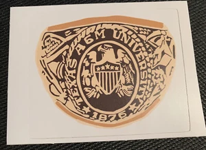 Ring Day Texas A&M Aggies Sticker Class Ring Gold NCAA SEC 3.5" Wide - Picture 1 of 1
