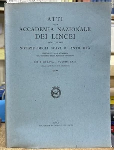 (Archeologia) ATTI DELLA ACCADEMIA NAZIONALE DEI LINCEI - VOLUME XXIV - 1970 - Imagen 1 de 2