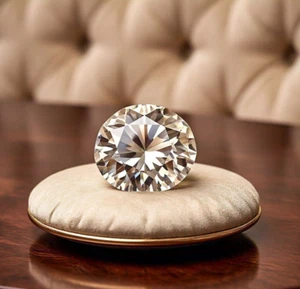 Flawless 10 Ct Round Cut Diamond D Color VVS1 Lab Grown Certified CVD Clarity - Picture 1 of 10