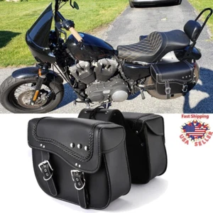 Bolsas de sillín laterales negras para moto Kawasaki Vulcan 750 800 900 1500 1600 2000 - Imagen 1 de 12