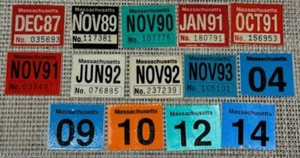 Modern Massachusetts Original Unused License Plate Expiration Stickers Mint MA - Picture 1 of 29