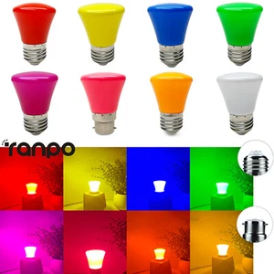 LED Colored Light Bulbs E27 B22 2W Red Yellow Blue Pink White Decor 110V 220V - Picture 1 of 18