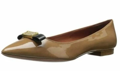 Placa de lazo frontal para mujer Marc Jacobs punta plana nude/negro talla 8 Foto 1 de 4