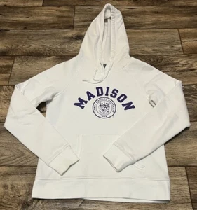 James Madison Univ Champion Hoodie Womens Small White Purple - Picture 1 of 4