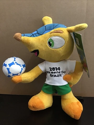 2014 FIFA Soccer World Cup Brazil 10" Fuleco Mascot Armadillo Plush Doll w Tags Cover