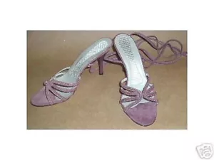 BCBGMAXAZRIA JULITA Grape High Heels Shoes w/Wrap Around Tie Sz. 7 Made in Italy - Picture 1 of 1