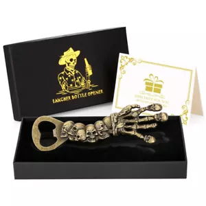Apribottiglie teschio apribirra bronzo personalizzato a mano miglior set regalo Halloween - Foto 1 di 10