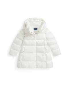 Polo Ralph Lauren Toddler Girls Water Resistant Down Long Coat White Size 3 3T - Picture 1 of 8