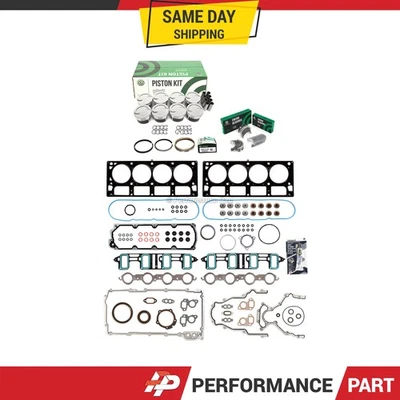 Juego completo de juntas cojinetes de pistones aptos para 07-20 GMC Chevrolet Cadillac 6,0 L OHV Foto 1 de 4