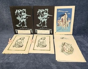 7 tarjetas de felicitación y calendarios impresos a mano Perita de los años 50 Angelo Vellanti u-1I - Imagen 1 de 14